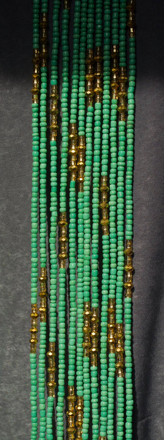 Individual Non-Crystal Waist beads [Green] adjustable