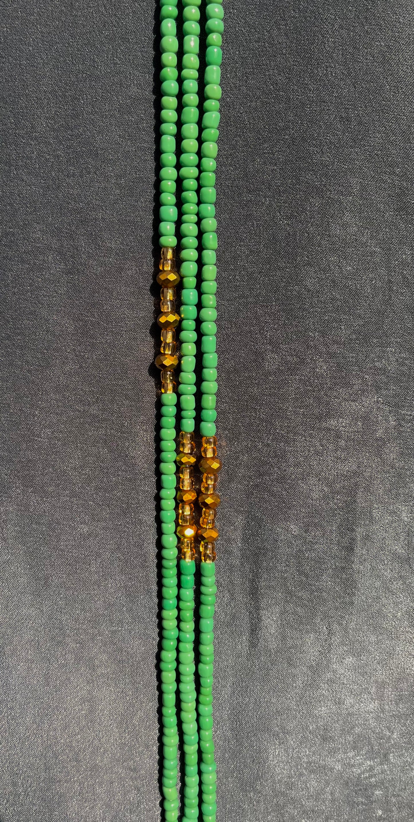 Individual Non-Crystal Waist beads [Green] adjustable