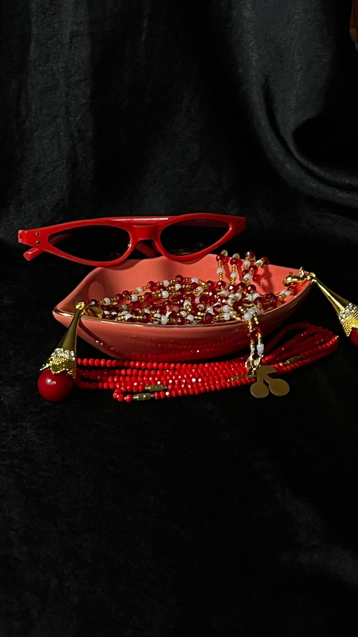 Adjustable Crystal Waist Bead [Rouge]